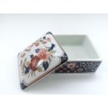 Imari Style Square Porcelain Lidded Trinket Box