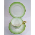 Royal Albert ` RAINBOW ` Green Hampton shape Tea Cup Saucer and Plate Fine Bone China England