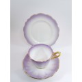 Royal Albert ` RAINBOW ` Lilac Hampton shape Tea Cup Saucer and Plate Fine Bone China England