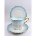 Royal Albert ` RAINBOW ` Light Blue Hampton shape Tea Cup Saucer and Plate Fine Bone China England