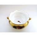 Aynsley orchard gold bone china porcelain 2 handled Bowl in the Orchard Gold