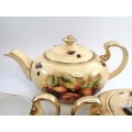Aynsley Orchard Gold Teapot, Sugar Bowl, Milk Jug Set plus pot