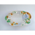 Gorgeous Clarice Cliff for Newport Pottery moulded, hand painted serving bowl.