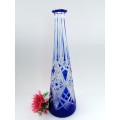 Colalt Blue overlay Baccarat crystal wine decanter, Lagny pattern