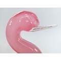 Elegant Murano Sommerso Pink Art Glass Large  Swan Duck Bird