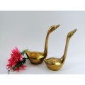 Vintage Pair of Swan Duck Goose Brass Ornament