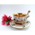 Fabulous Capodimonte Handmade Hand painted Tea Cup and Saucer Italy