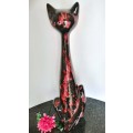 Tall ceramic black cat statue Bursley pottery Stock on Trent