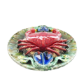 Superb Majolica Palissy Crab Plate Hand-made in Spain by Manuel Lopez / Trompe-lœil Crustacean Plat