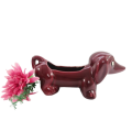 Very cute vintage burgundy Dachshund Sausage Dog holder