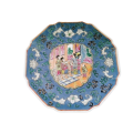 Blue Green Plate famille rose plate