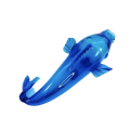 Huge 41cm Blue Blown Glass Koi Fish