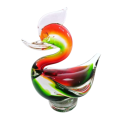 Murano Art Glass Large Green and Red Duck Goose Bird