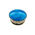 Cloisonne blue guilloche pill box Birmingham England Miller Bros. Sterling Silver Pill Box Blue