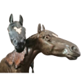 Lladro Large Two Horse Heads Porcelain Sculpture 3511 Designed by Jose Roig 1970