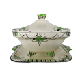 Art Deco Burleigh Wear tureen cover and plate