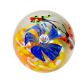 Beautiful Art Glass Butterfly and Flower Paperweight Handcrafted - 1