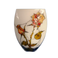 Polish Kalina Glass Vase Decorated With Roses