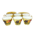 Aynsley Orchard Gold Fruit Pattern Trio`S Cup Saucer And Side Plate x 6