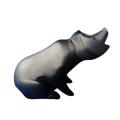 Large Solid Black Slate Pig
