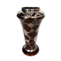 Crescent Porcelain Rare Art Nouveau Silver Overlay Vase