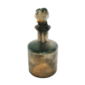 Vintage Glass Bottle With Enamel Bird Bottle Stopper