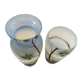 Two Art Nouveau Style Painted Glass Vases
