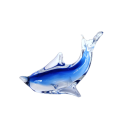 Vintage Blue and clear glass Fish Sculpture