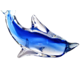 Vintage Blue and clear glass Fish Sculpture