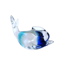 Vintage Blue and clear Blown glass Fish Sculpture
