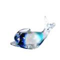 Vintage Blue and clear Blown glass Fish Sculpture