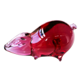 Wedgwood Cranberry Pink Glass Pig Paperweight