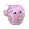 Pink Pig with Black Spots Handmade Glass Paperweight