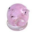 Pink Pig with Black Spots Handmade Glass Paperweight