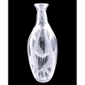 Mid Century Signed Orrefors Clear Glass Vase Engraved With Giraffes