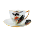 Shelley Queen Anne Demitasse Duo Sunset And Flowers Pattern Number 11691c 1929