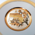 Hamilton Collection Japanese floral calendar Girl`s Doll Day Festival Chokin plate 23K gold trim