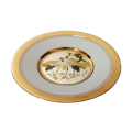 Hamilton Collection Japanese floral calendar New Years Day Chokin plate 23K gold trim
