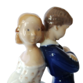 Bing & Grondahl #2372 Denmark Porcelain Figurine Boy Girl Pardon Me Couple