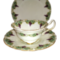 Royal Doulton Trio featuring a charming purple grapes and green vines with  gold accents.