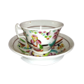 Georgian Hilditch & Son Chinoiserie Porcelain Tea Bowl and Saucer Duo