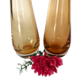Murano Vintage Pair of Tall Amber Bud Vases