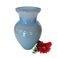 Goza Maltese Art Glass Blue Vase