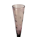 Beautiful Vintage Purple Burgundy Glass Bud Vase with Etchings