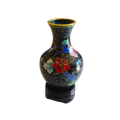 Beautiful Cloisonne Japanese Miniature Black Vase
