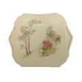 Shelley Fine Bone China Large Cake Plate Hand Painted Tree And Flower Decoration