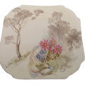 Shelley Fine Bone China Side Plates Hand Painted Tree And Flower Decoration