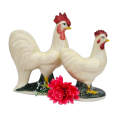 Italian Earthenware Pair of Hen and Cockerel were made in Italy