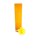Tall Art Glass Yellow Orange Vase with White inside