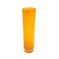 Tall Art Glass Yellow Orange Vase with White inside